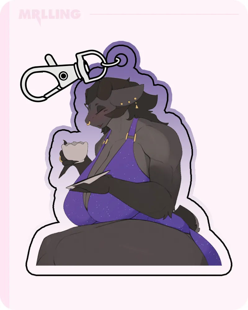 4EARS_5EYES Γ MRL Cute Acrylic Keychain β Goat Furry Vibes