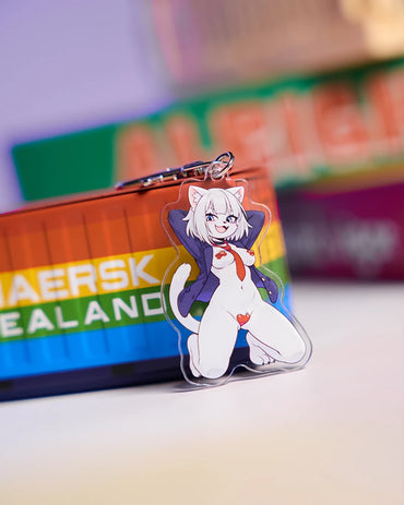 DrawsWhenHungry x MRL Official Cute Anime Cat Girl Acrylic Keychain