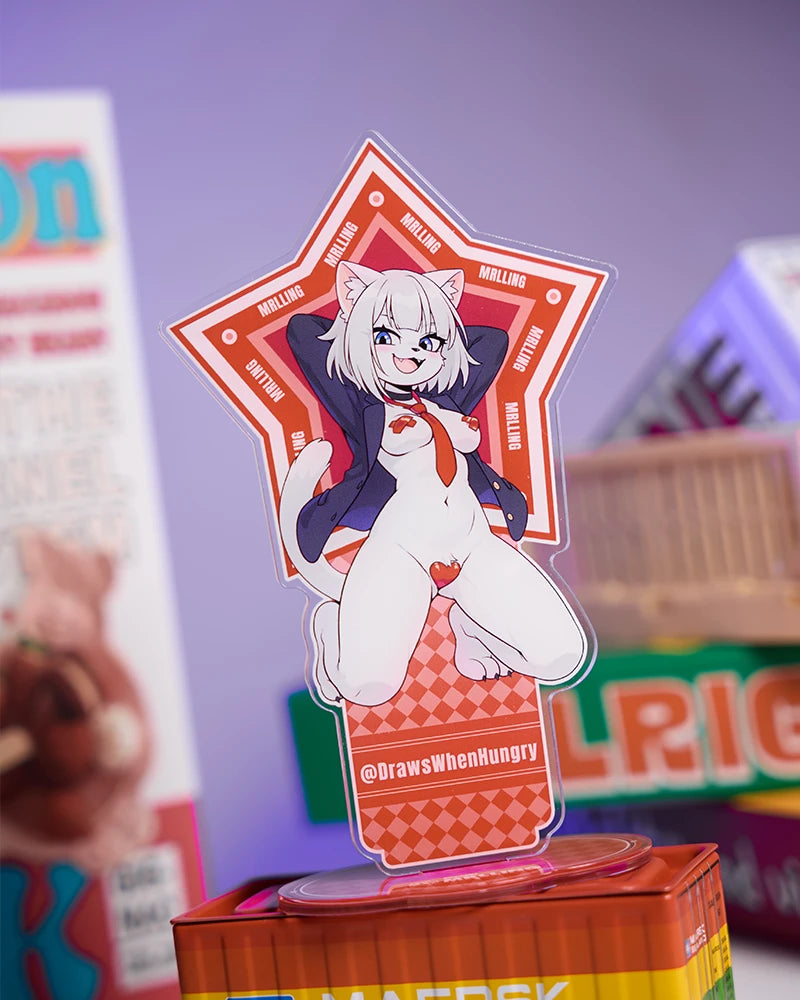 DrawsWhenHungry x MRL Cute Anime Cat Girl Acrylic Stand Display