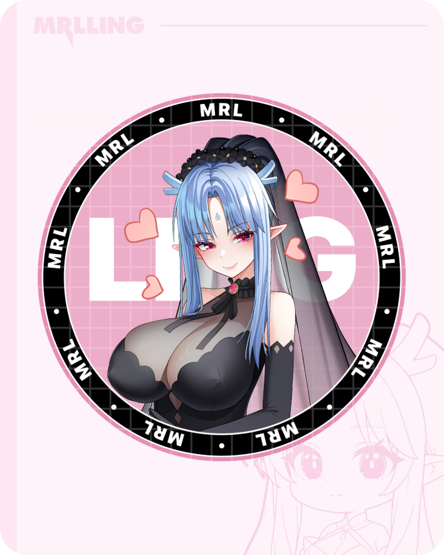 Ling Pinback Button—Elegant Gothic Dress Design