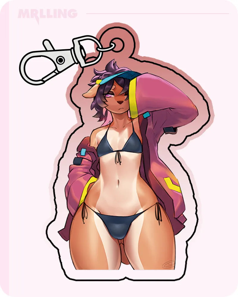 Zerpreros x MRL Cute Squirrel Furry Acrylic Keychain