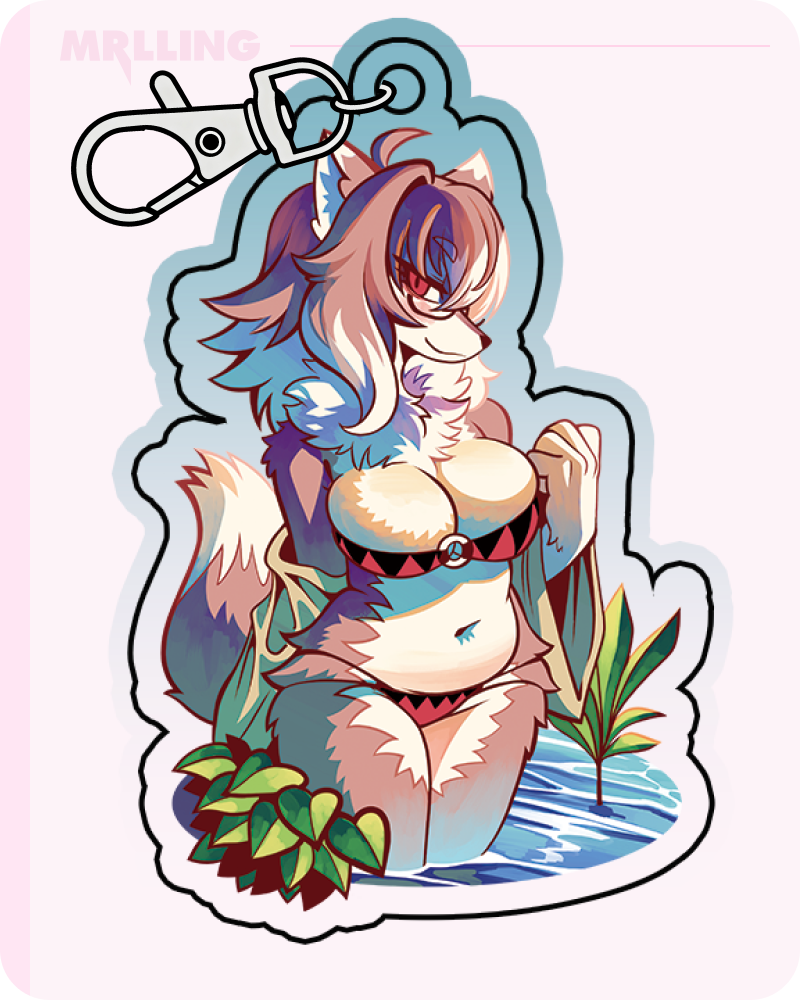 @mogy64 Furry Wolf Acrylic Keychain | Friendly Innkeeper Wolf Charm 🐺✨