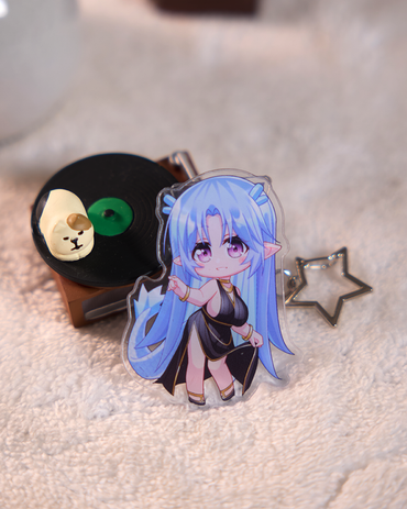 Ling Cute Keychain Acrylic Charm With Metal Ring