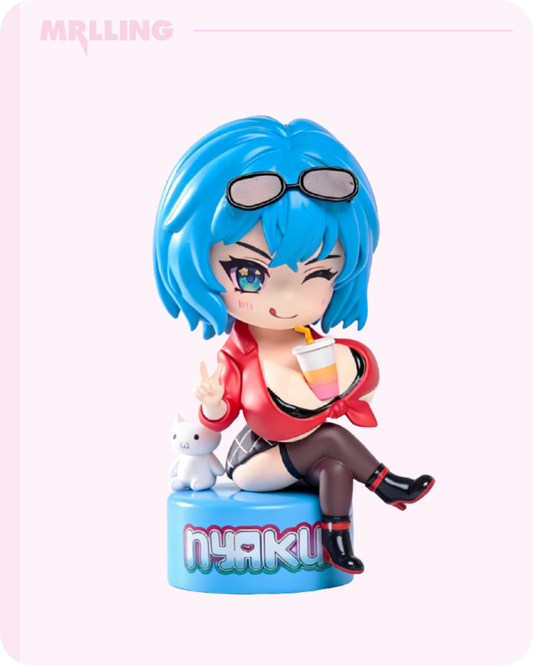 Nyakumi Akeno X MRLLING Chibi Figure WIth Catbro