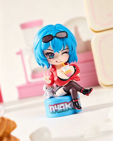 Nyakumi Akeno X MRLLING Chibi Figure WIth Catbro