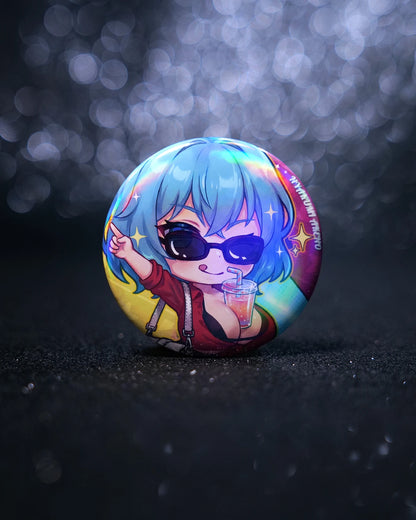 Nyakumi Akeno 58mm Chibi Tinplate Badge