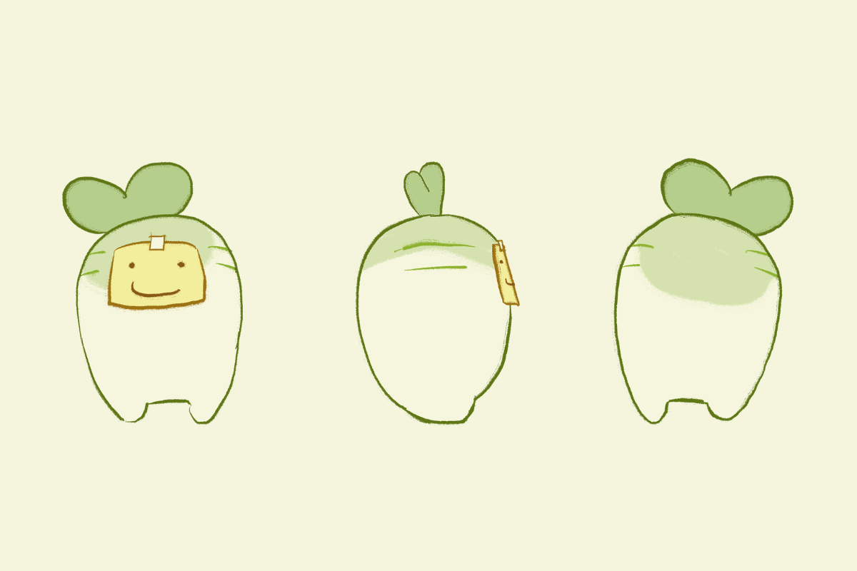 Moolioli Daikon Chibi Plush Keychain 8cm