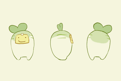 Moolioli Daikon Chibi Plush Keychain 8cm