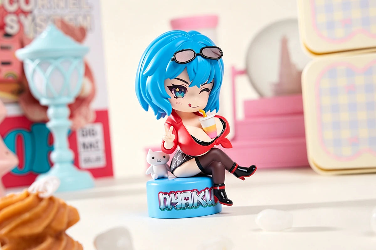Nyakumi Akeno X MRLLING Chibi Figure WIth Catbro