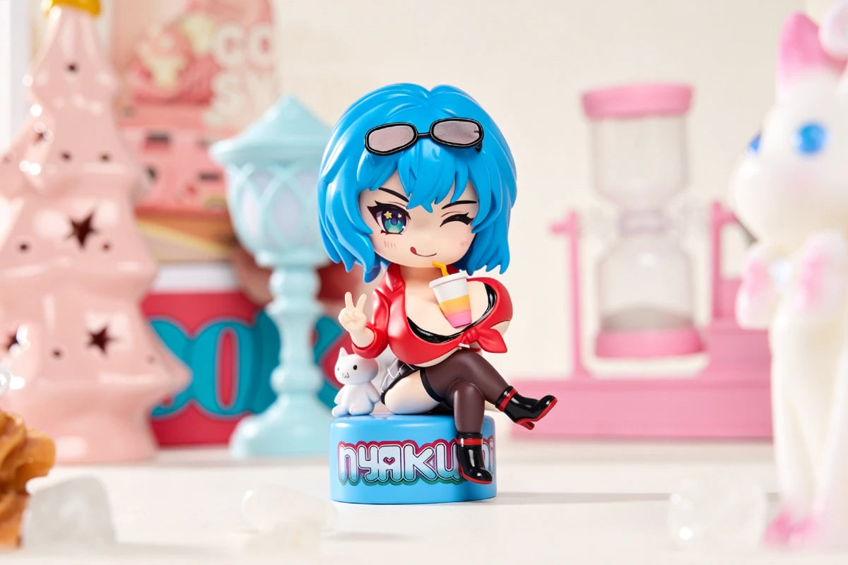 Nyakumi Akeno X MRLLING Chibi Figure WIth Catbro