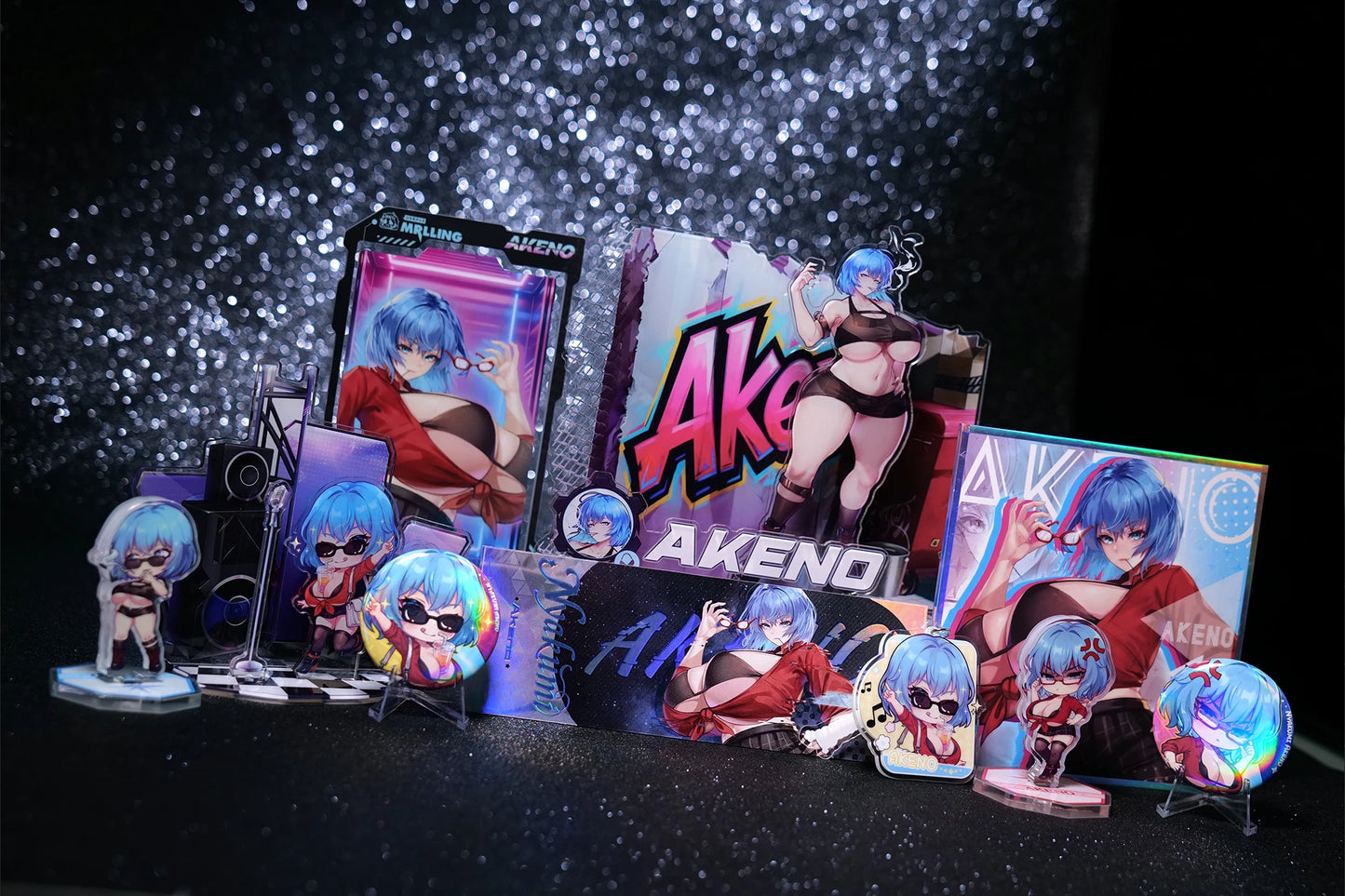 Nyakumi Akeno Anime Merch Set (10 Pieces)