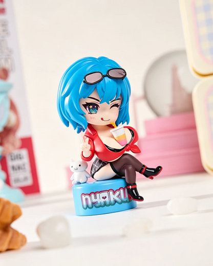 Nyakumi Akeno X MRLLING Chibi Figure WIth Catbro