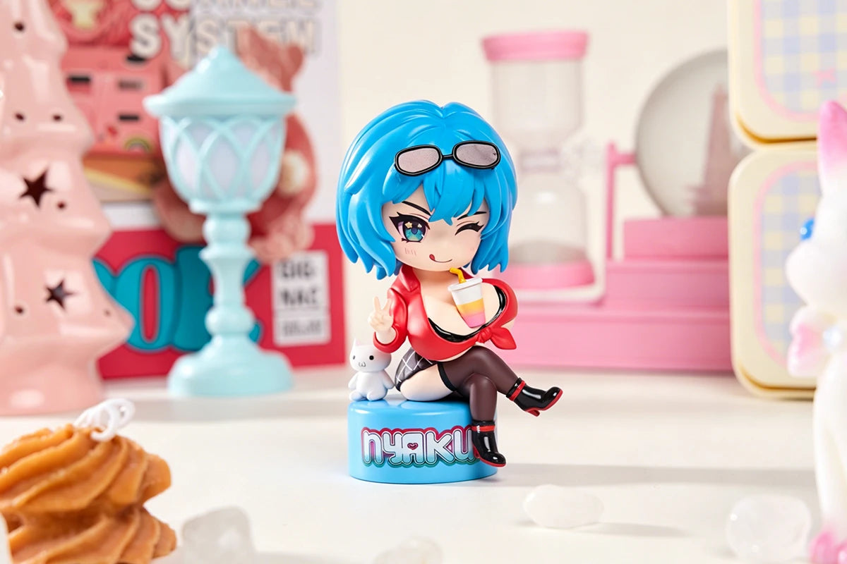 Nyakumi Akeno X MRLLING Chibi Figure WIth Catbro