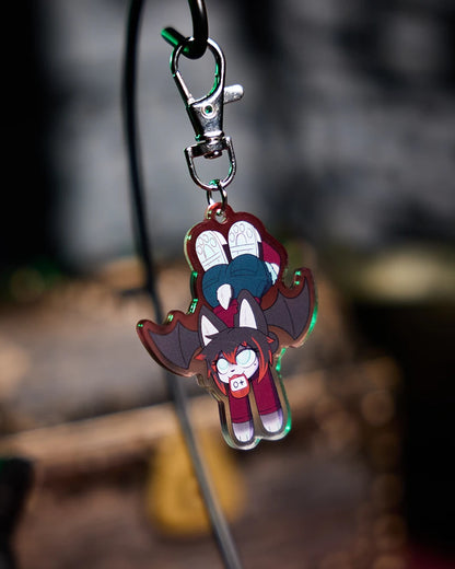 Mrl X ArzyParzy Cute Bat Furry Acrylic Keychain