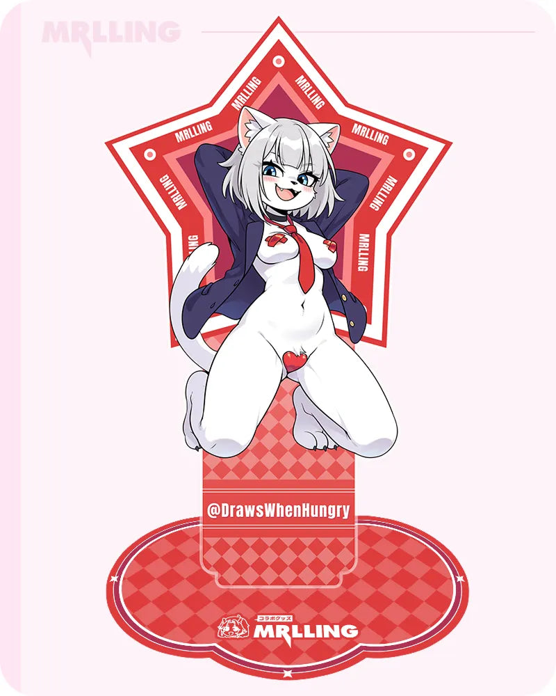 DrawsWhenHungry x MRL Cute Anime Cat Girl Acrylic Stand Display
