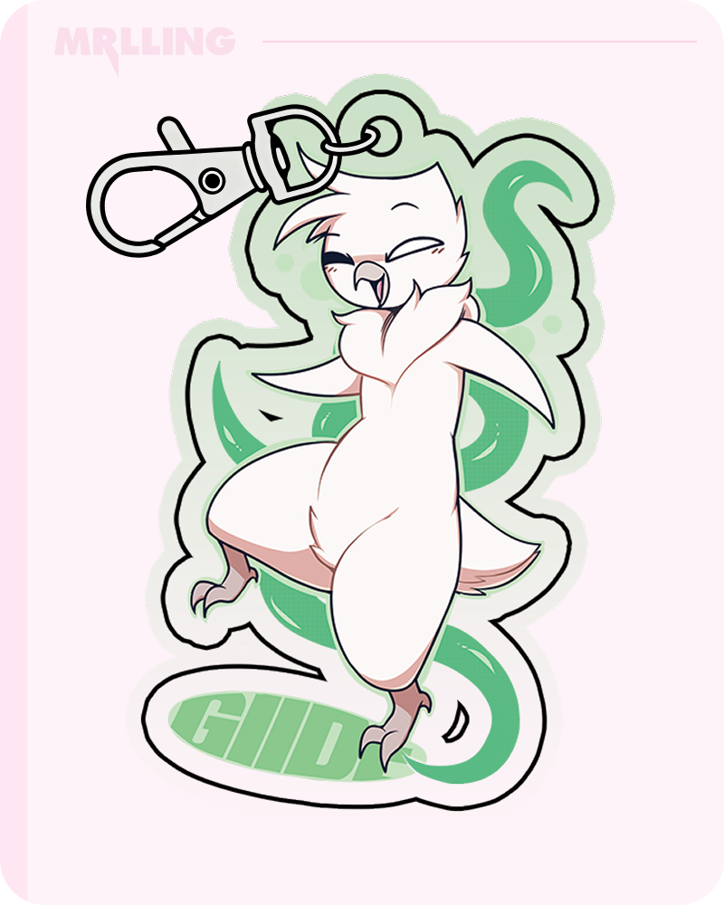 @GiideNuts Penguin Furry Acrylic Keychain