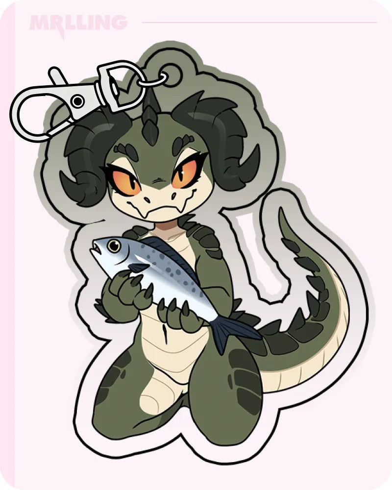 MRL x HardEnonn Cute Dinosaur Furry Acrylic Keychain