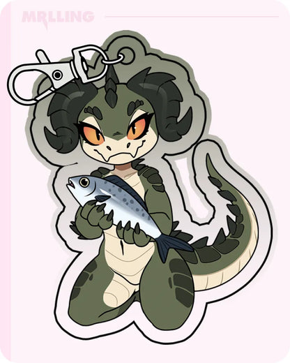 MRL x HardEnonn Cute Dinosaur Furry Acrylic Keychain