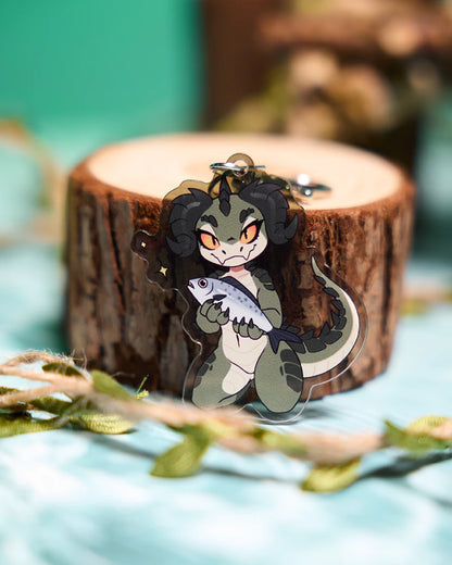 MRL x HardEnonn Cute Dinosaur Furry Acrylic Keychain