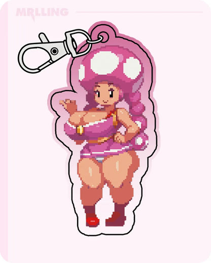 Kogeikun x MRL Cute Mushroom Girl Pixel Art Keychain