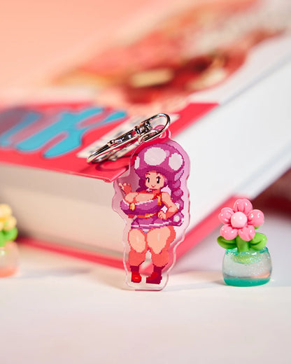 Kogeikun x MRL Cute Mushroom Girl Pixel Art Keychain