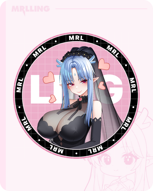 Ling Pinback Button—Elegant Gothic Dress Design
