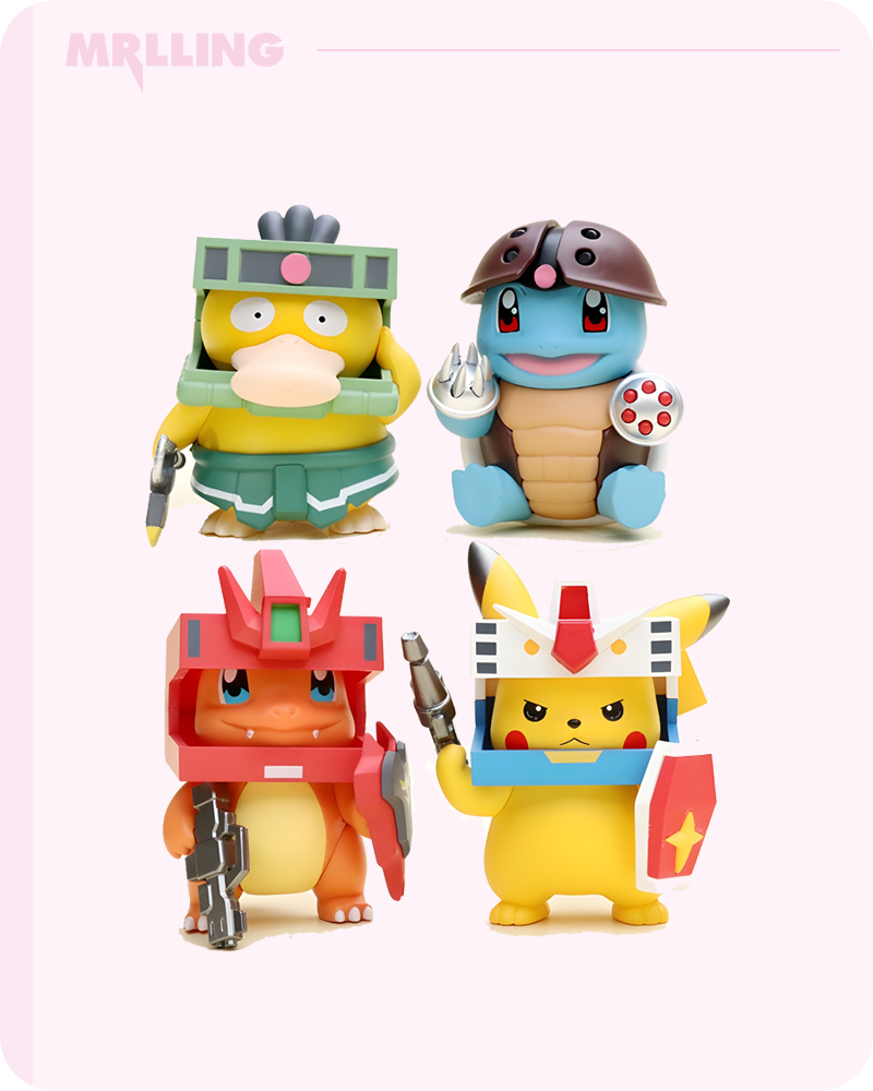 【In Stock】Pokémon × Gundam Mecha Figure Set(4PCS)