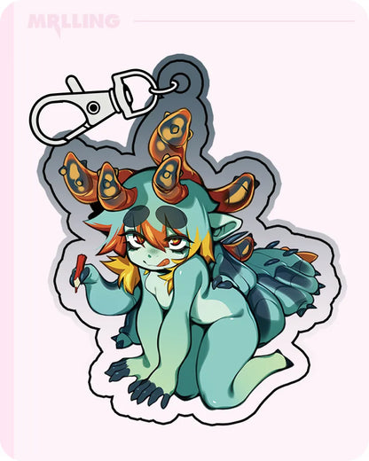 dw8_rinkae x MRL Cute Keychain - Hickory Horned Devil Acrylic Charm