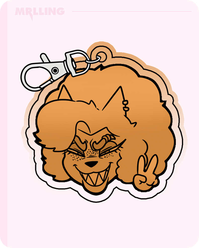 @jacky_arts Furry Male Basenji Venus Chibi Acrylic Keychain