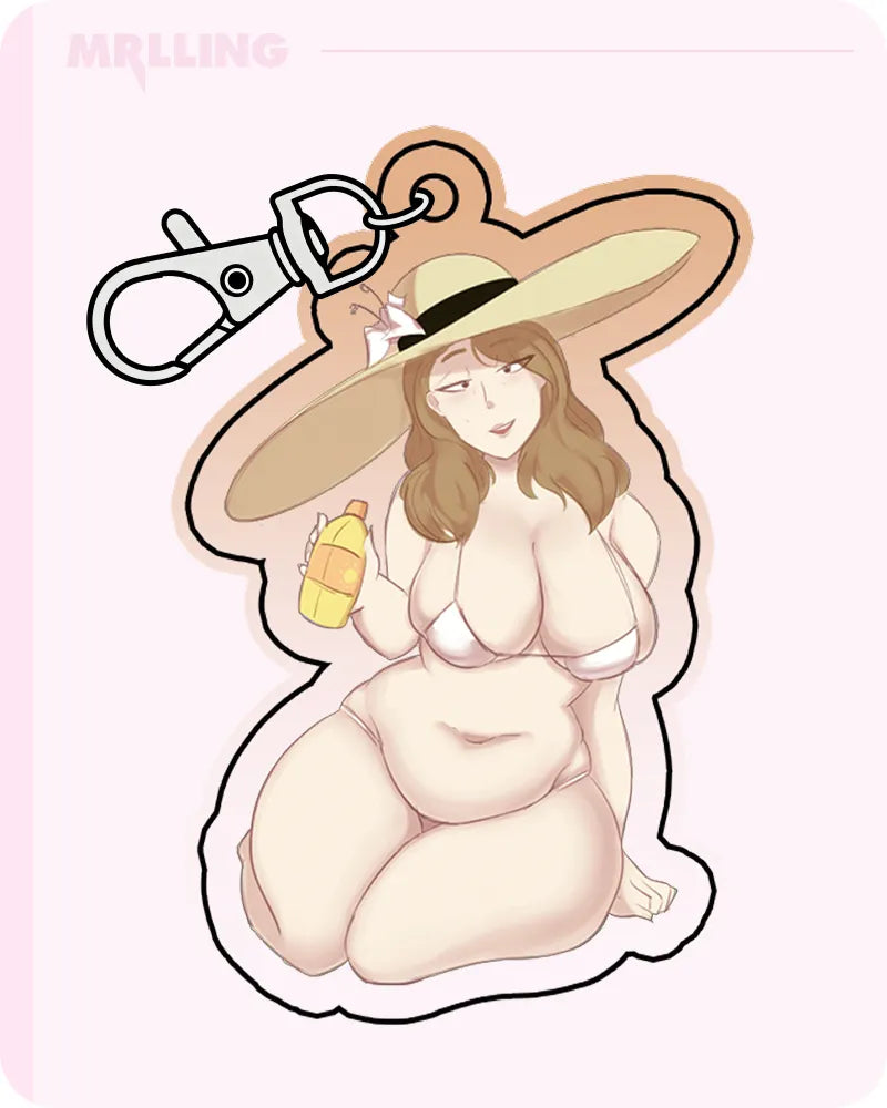 Loodler_doodler x MRL: Anime girl bikini Cute Keychain