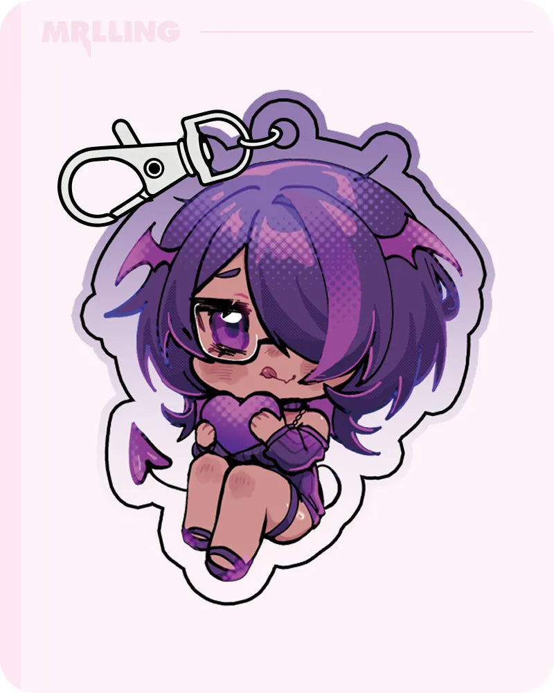 MRL x osiimiartist Cute Demon Girl Anime Keychain