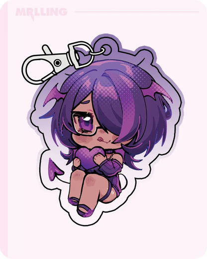 MRL x osiimiartist Cute Demon Girl Anime Keychain