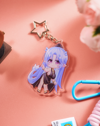 Ling Cute Keychain Acrylic Charm With Metal Ring
